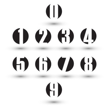 Numbers set. Vector illustration.