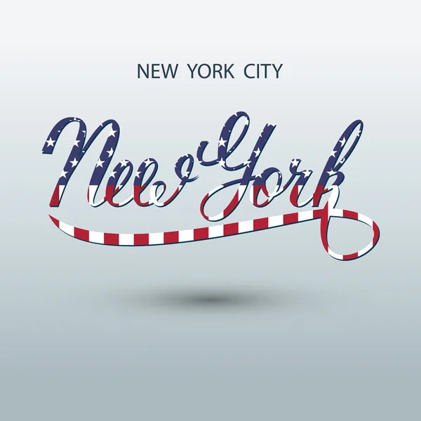 New York şehir el yazısıyla logosu. — Stok Vektör