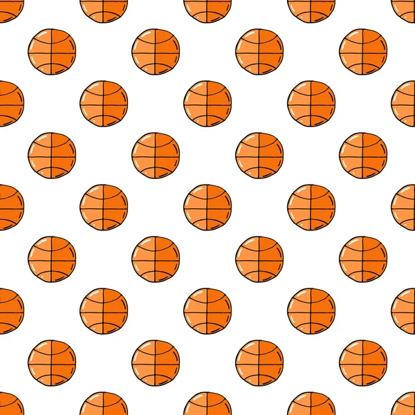 Balle de basket modèle sans couture . — Image vectorielle