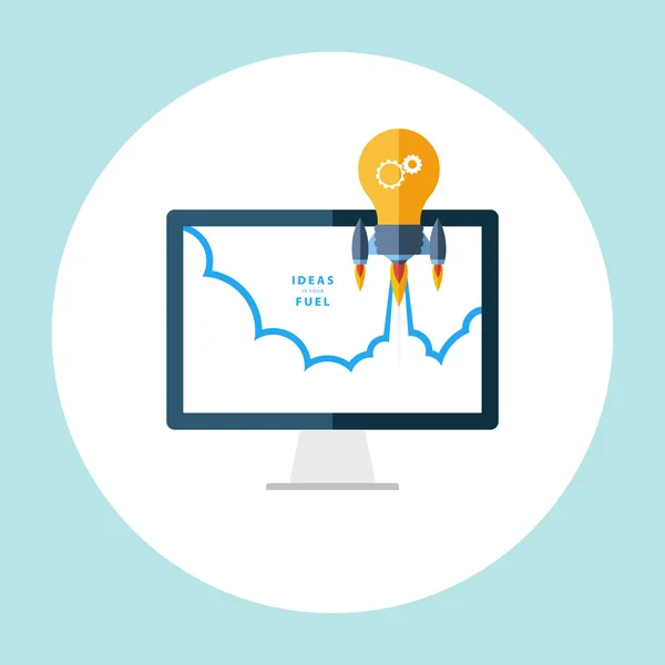Les idées sont ton carburant. Conception plate vectoriel coloré concept d'illustration pour la créativité, grande idée . — Image vectorielle
