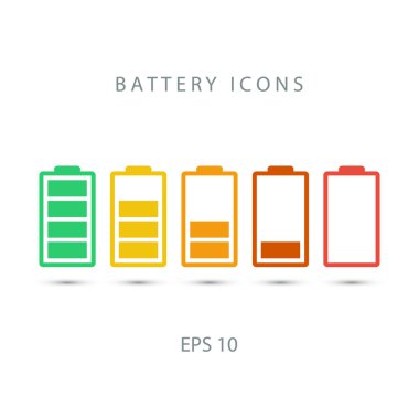 Renk pil simgeler kümesi.