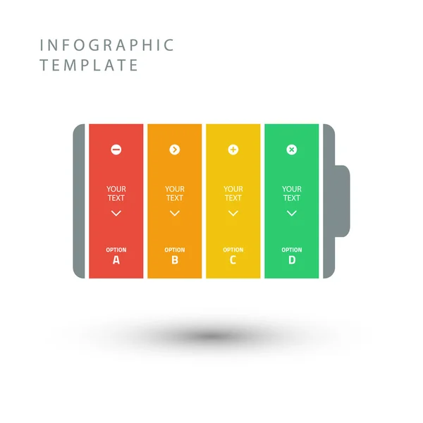 Batterij vectorelement voor infographic. — Stockvector