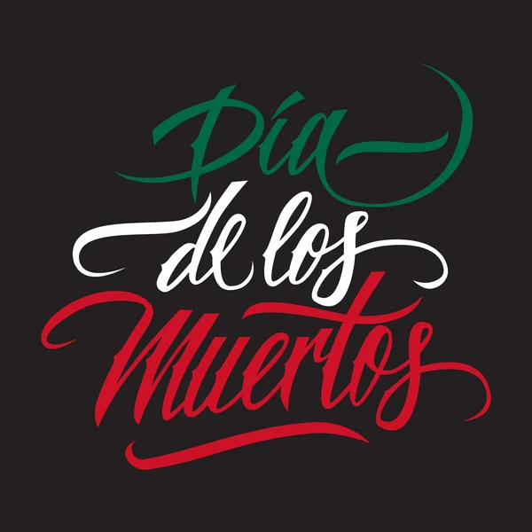 Calligrafia di Dia de los muertos. Giorno dello striscione tipografico morto. Dia de los muertos lettering . — Vettoriale Stock