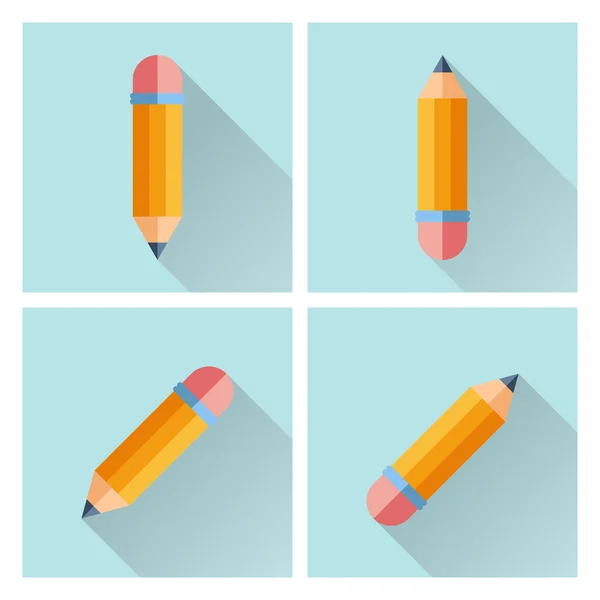 Bleistift. Set von flachen Design-Vektor-Symbolen. — Stockvektor