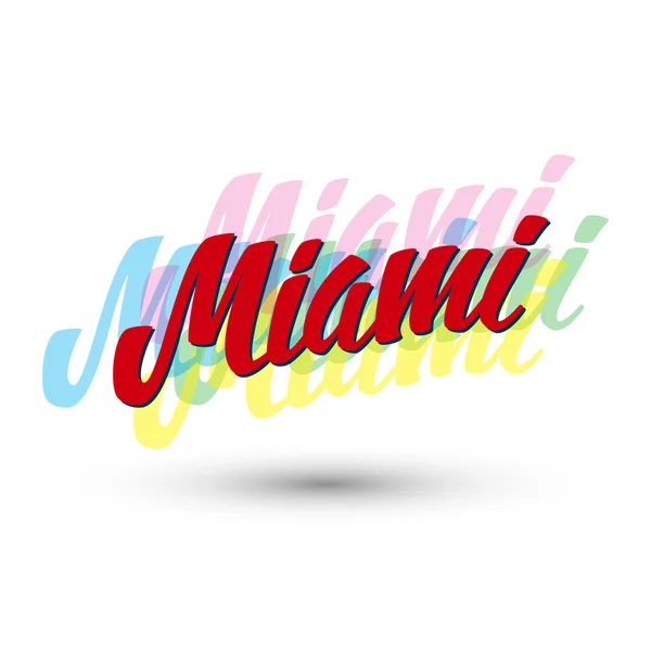 Caligrafía. Miami. Nombre de ciudad manuscrita . — Vector de stock