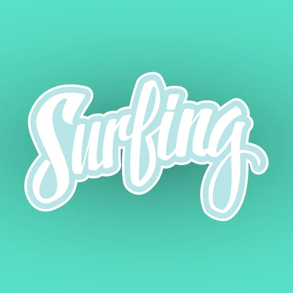 Caligrafía. Surfeando. Palabra manuscrita . — Vector de stock