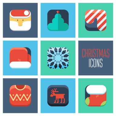 Christmas simgeleri ayarlayın. Yeni yıl Icons set.