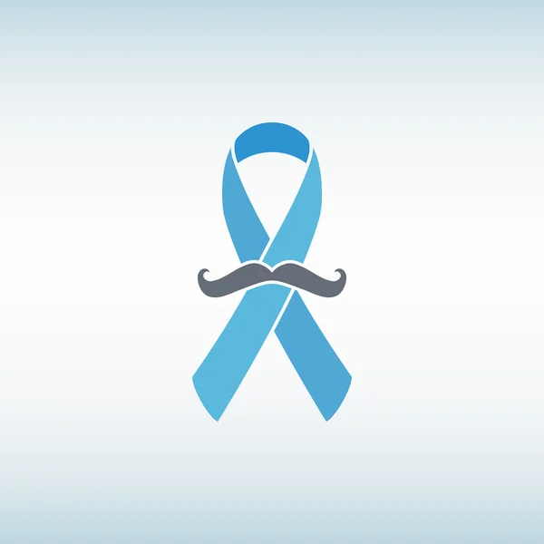 Ευαισθητοποίηση κορδέλα του καρκίνου του προστάτη με μουστάκι. — Διανυσματικό Αρχείο