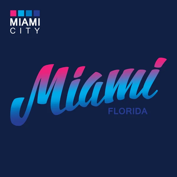 Miami. Nombre de ciudad manuscrito. Caligrafía . — Vector de stock