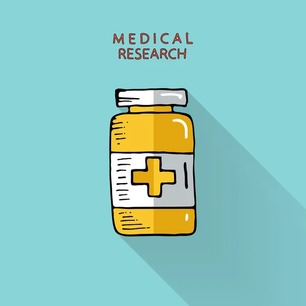 Bouteille avec icône de pilules médicales. Symbole des comprimés. Soins de santé . — Image vectorielle