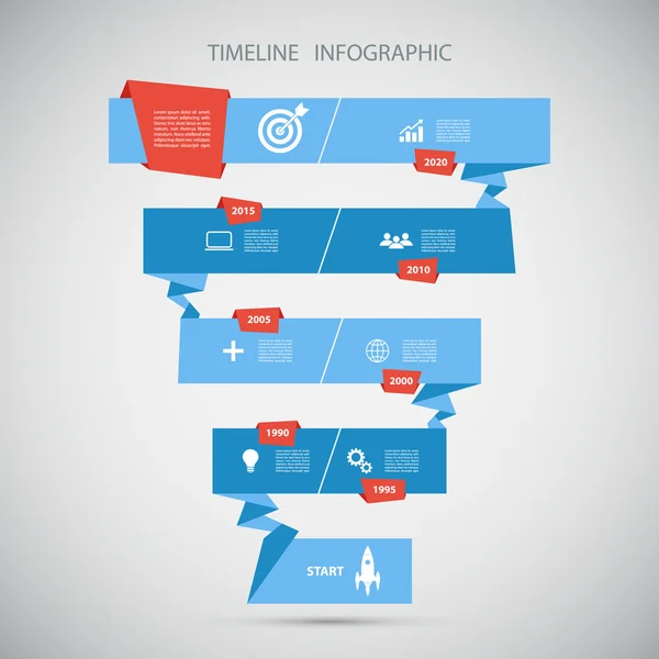 Zaman çizelgesi Infographic tasarım şablonu. Vektör çizim. — Stok Vektör