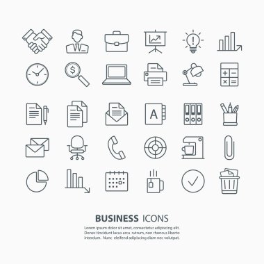 Anahat iş ve office Icons set.
