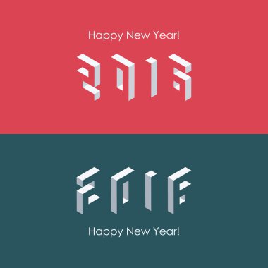 Mutlu yeni yıl 2016 izometrik metin tasarım.