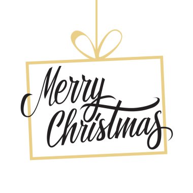 Neşeli Noel el metin tasarım çekilmiş. Yazı tasarımı. Tebrik kartı.