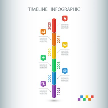 Zaman çizelgesi Infographic tasarım şablonu. Vektör çizim.