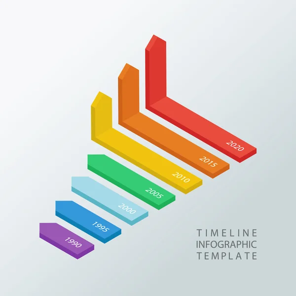 Isometrische tijdlijn infographic ontwerpsjabloon. Vectorillustratie. — Stockvector