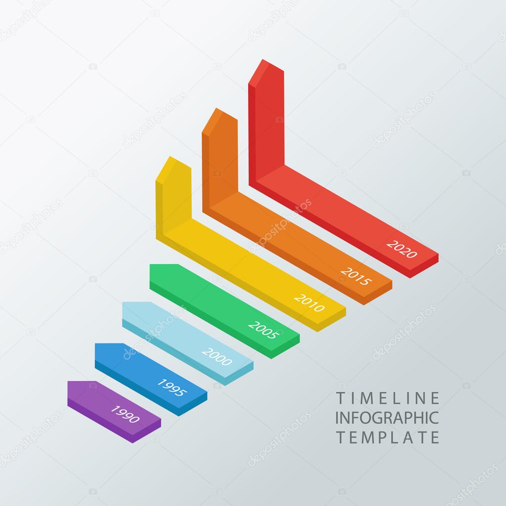 Isometric timeline infographic design template.Vector illustration.