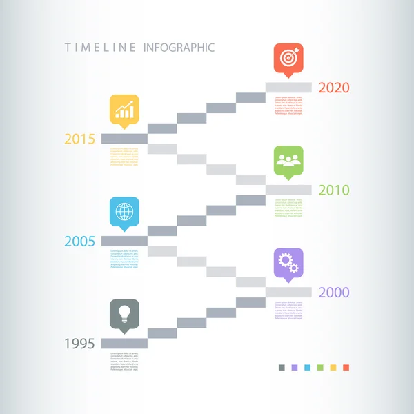 Zaman çizelgesi Infographic tasarım şablonu. Vektör çizim. — Stok Vektör