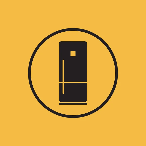 Refrigerator black icon. — Stock Vector