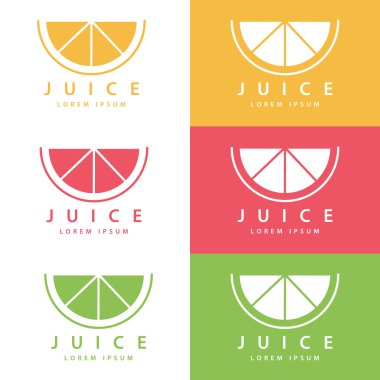 Renk kireç veya limon meyve içki logo şablonları.