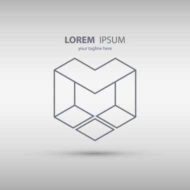 Harf M satır tasarım logo simge.