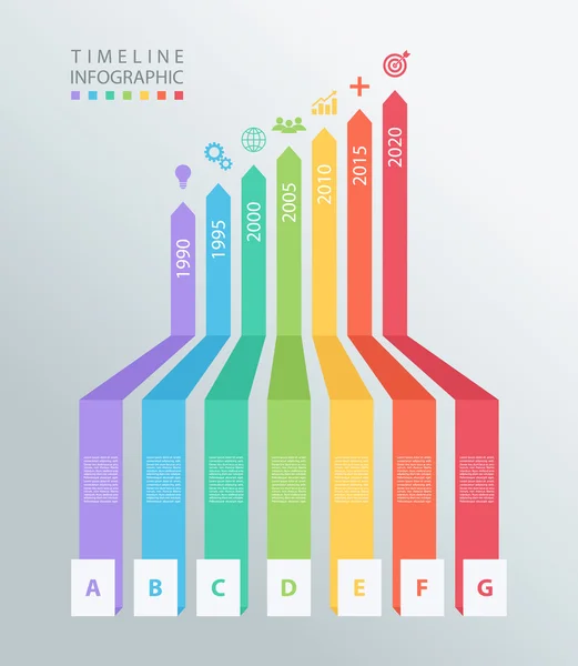 Plantilla de diseño infográfico de línea de tiempo. Ilustración vectorial . — Vector de stock