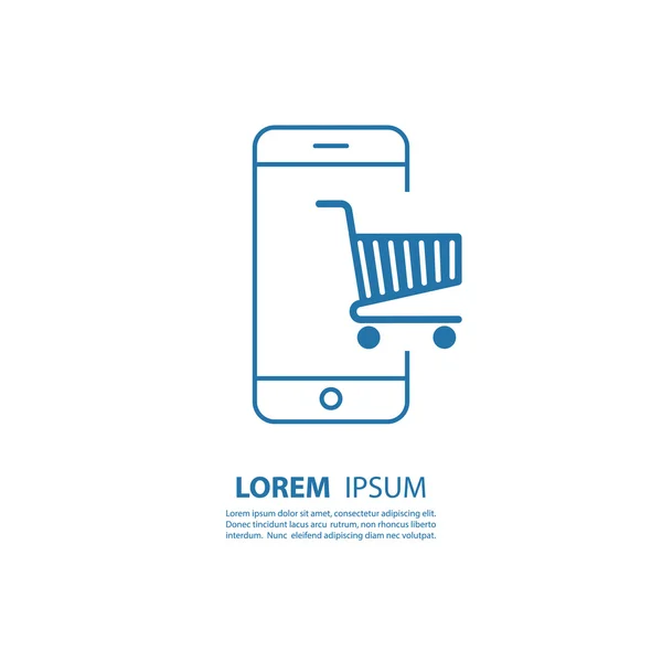 E-Commerce-Symbol. Online-Einkauf. — Stockvektor