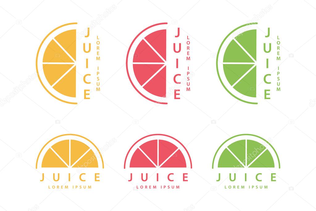 Lime or lemon fruit drink logo template design.