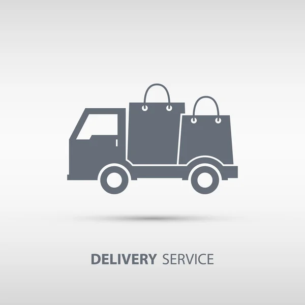 Concetto di servizio di consegna. camion vettore di consegna . — Vettoriale Stock