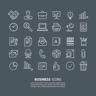 Anahat iş ve office Icons set.