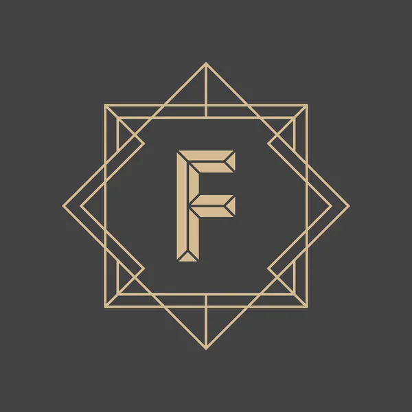 Brief F logo ontwerp pictogrammalplaatje. F brief overzicht monogram. — Stockvector