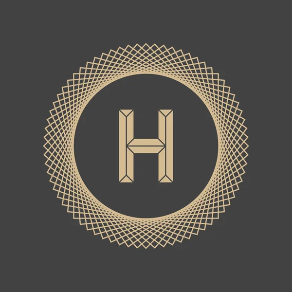 Litera H ikona logo szablon projektu. H list zarys monogram. — Wektor stockowy