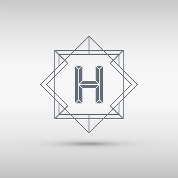 字母 H 标志图标设计模板。H 字母大纲会标. — 图库矢量图片