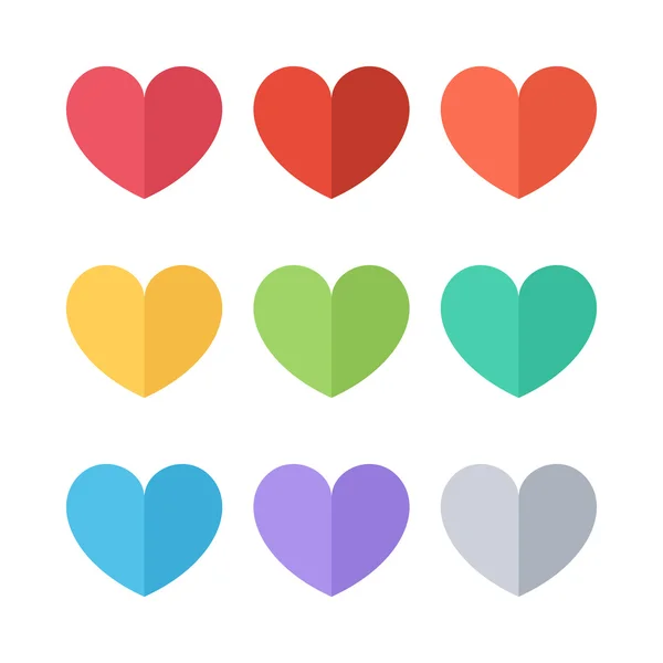 Set of heart icons. Heart sign symbols. — Stock Vector