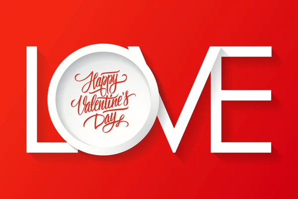 Buon San Valentino card. Iscrizione vettoriale LOVE . — Vettoriale Stock