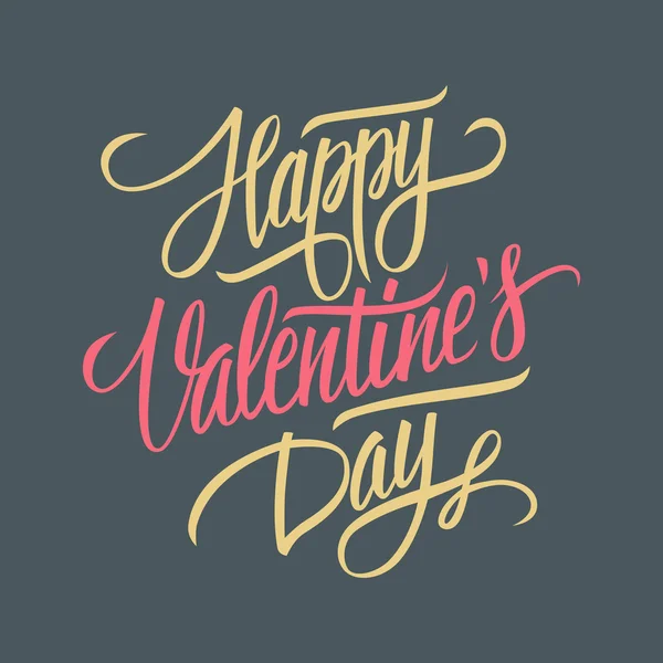 Feliz día de San Valentín letras de la mano. Diseño de tarjeta dibujada a mano. Caligrafía hecha a mano . — Archivo Imágenes Vectoriales