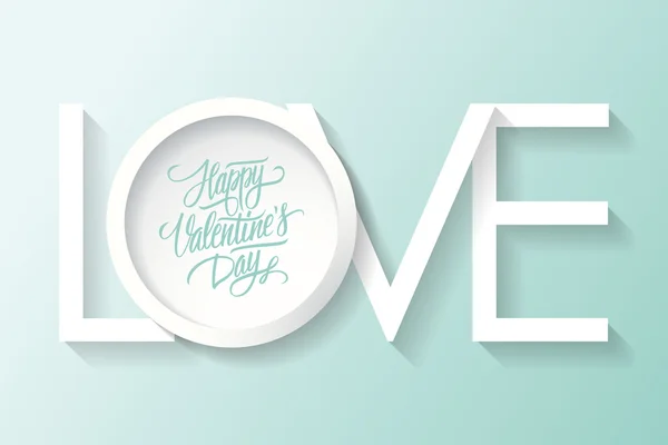 Buon San Valentino biglietto di auguri. Iscrizione vettoriale LOVE. 14 febbraio card . — Vettoriale Stock