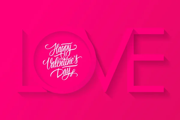 Feliz tarjeta de felicitación del día de San Valentín. Inscripción vectorial AMOR. 14 tarjeta de febrero . — Archivo Imágenes Vectoriales