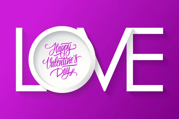 Feliz tarjeta de felicitación del día de San Valentín. Inscripción vectorial LOVE . — Vector de stock