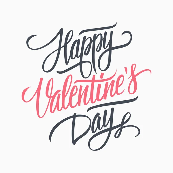 Feliz día de San Valentín letras de la mano. Diseño de tarjeta dibujada a mano. Caligrafía hecha a mano . — Vector de stock