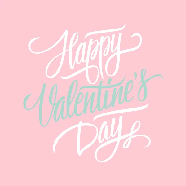 Feliz día de San Valentín letras de la mano. Diseño de tarjeta dibujada a mano. Caligrafía hecha a mano . — Vector de stock