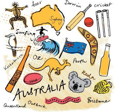 Collection of Australia icons clipart