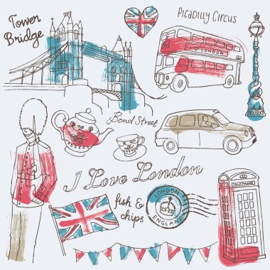 Londra simgeler kümesi doodle