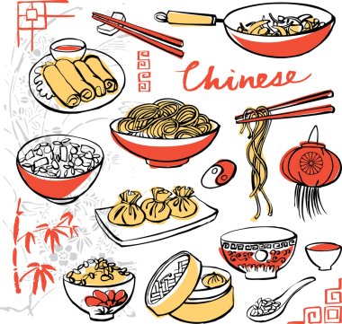 Chinese food icons