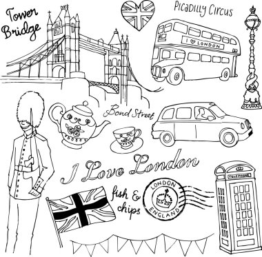 Londra simgeler kümesi doodle