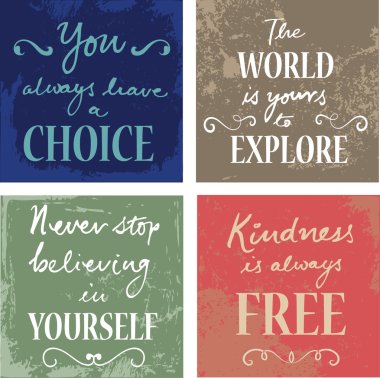 Set Of 4  Inspirational Quotes clipart
