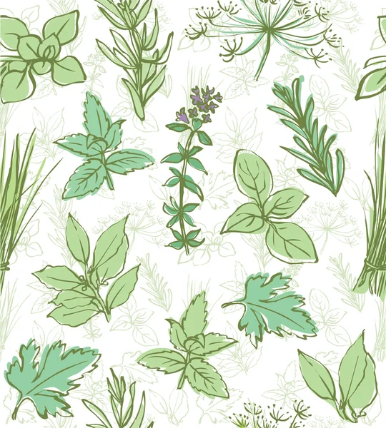 Motif d'herbes fraîches — Image vectorielle