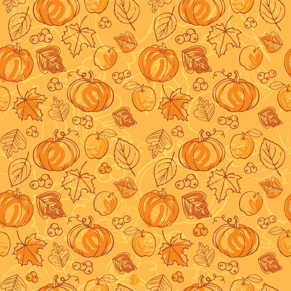 Thanksgiving autumn seamless background — Stock Vector