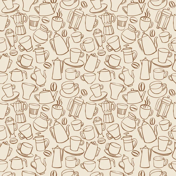 Café motif sans couture — Image vectorielle