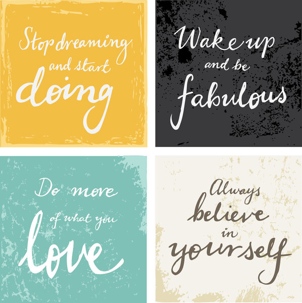 4 рукописных вдохновляющих слова
